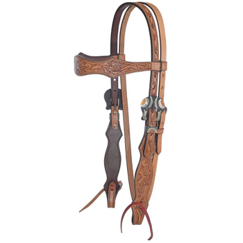 Circle Y Headstall - Circle Y Browband with Copper Sunflowers