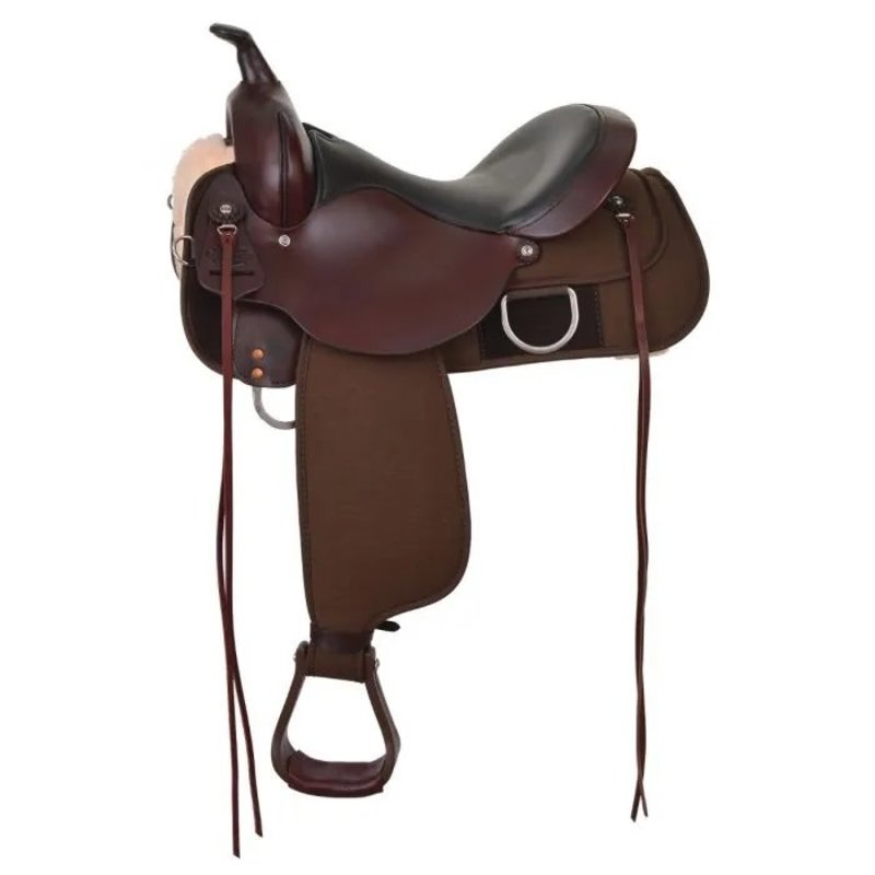 Circle Y 17" Wide Circle Y High Horse Lockhart Cordura Trail Saddle - Walnut