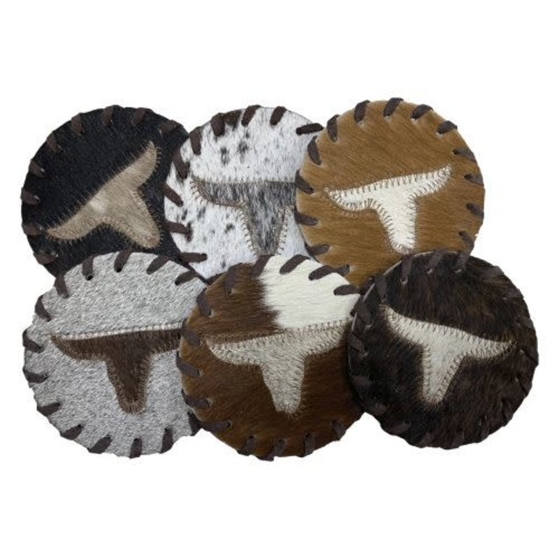 Cowhide Coasters - Pair