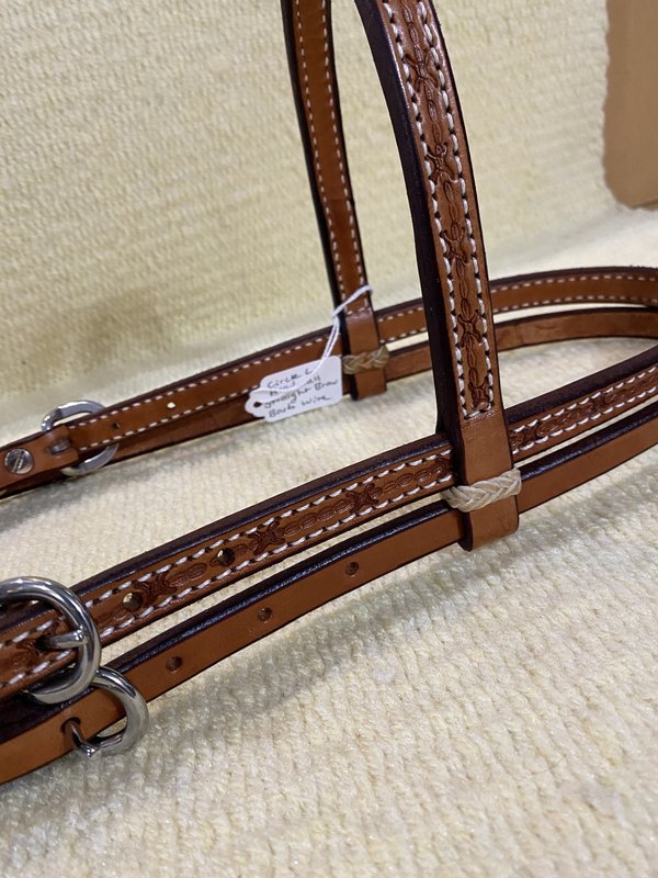 Circle L Circle L Headstall - Straight Brow Barb Wire