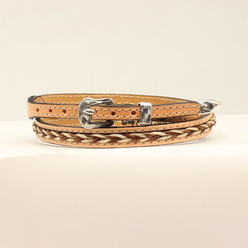 Hat Band - Leather with Braided Horse Hair Center