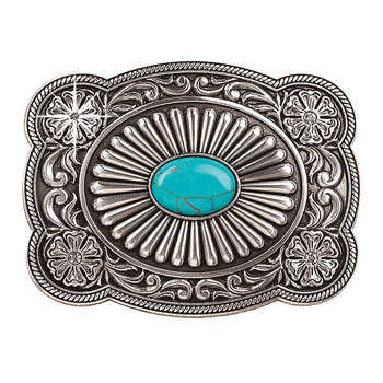 Belt Buckle - Turquoise Stone Fanned