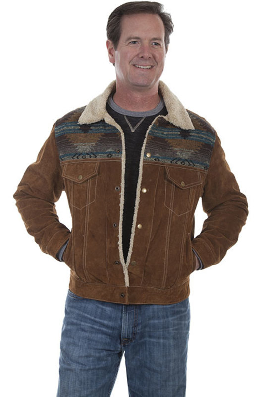 Scully Leather Men's Scully Boar Suede Jacket - Cafe Brown