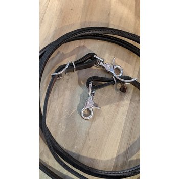 Circle L Leather Rolled Game Rein Dark Oil - 7'