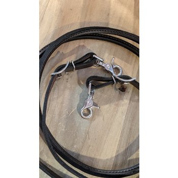 Circle L Leather Rolled Game Rein Dark Oil - 7.5'