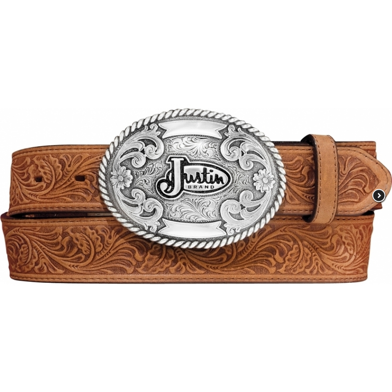 Justin Belts Adult - Justin Trophy Belt Tan