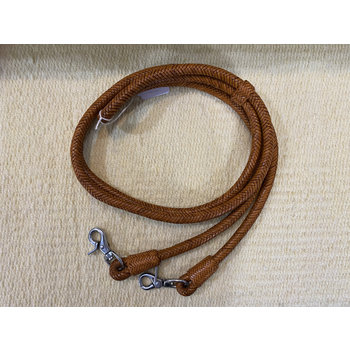 Lamprey Leather Round Braided Gaming Reins - Medium Oil