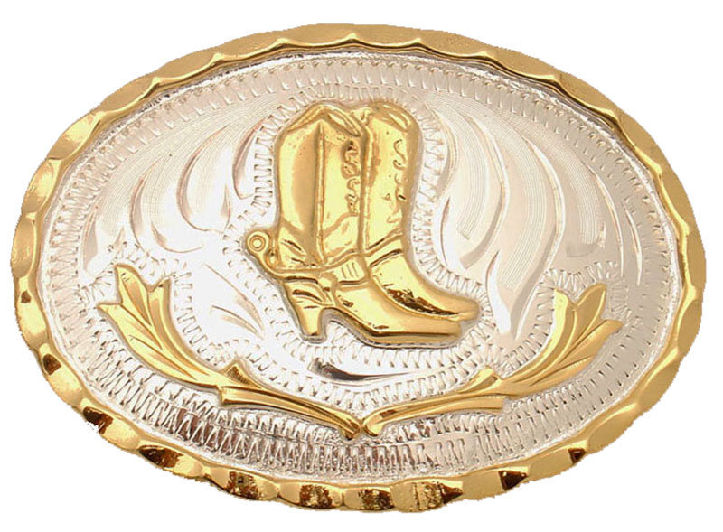 Western Boot Spur Buckle Gold Silver Buckle Rodeo Cowboy 