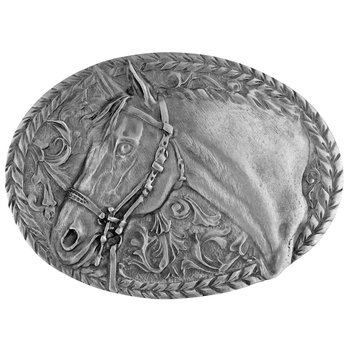 Belt Buckle - Horsehead and Filigree