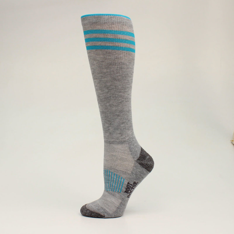 Adult Socks - Women's Boot Doctor Over the Calf Full Cushion Grey 2-pack