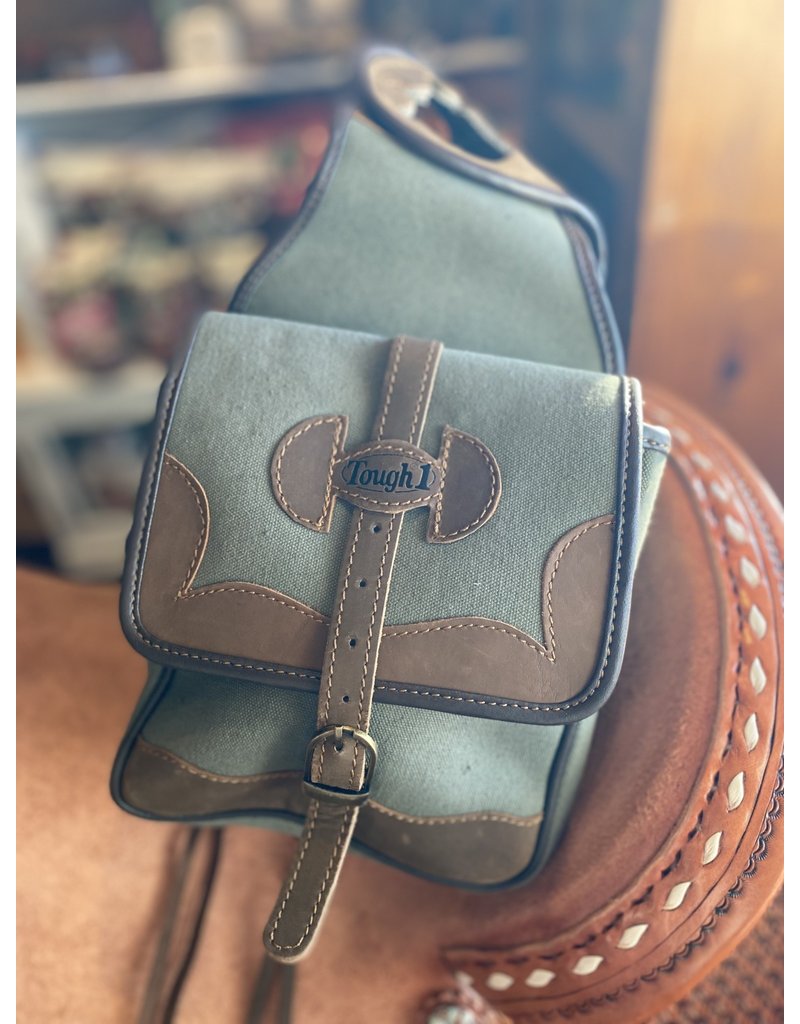Tough-1 Canvas Horn Bag with Leather Accents