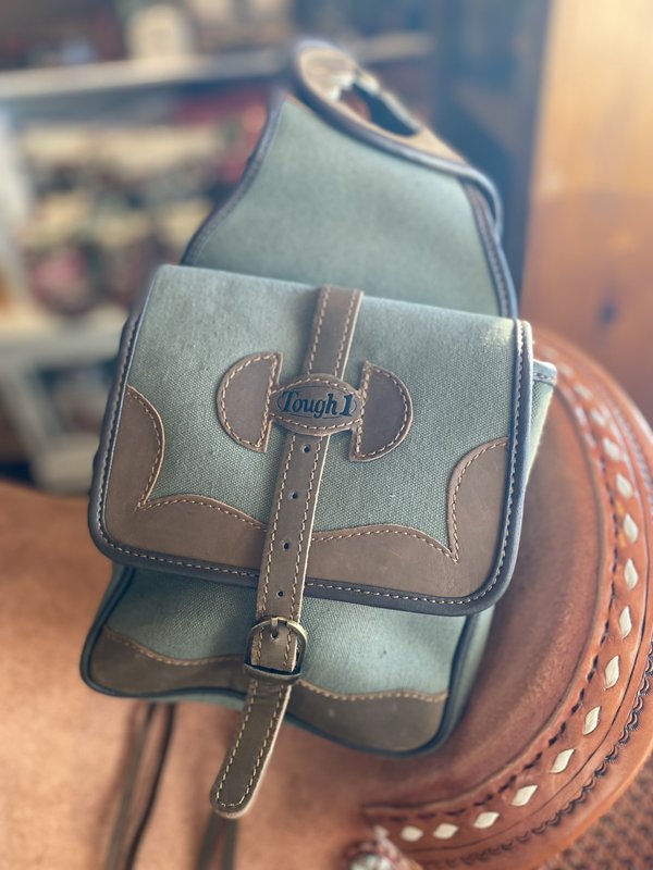 Tough-1 Canvas Horn Bag with Leather Accents