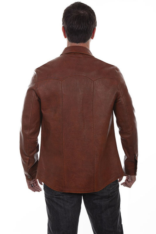 Scully Leather Men's Scully Leather Shirt Jacket, Cognac - Large Only