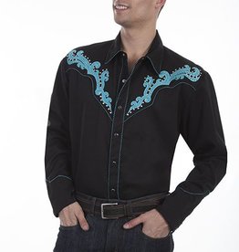 Scully Leather Men's Scully Embroidered Scroll Shirt w/ Studs