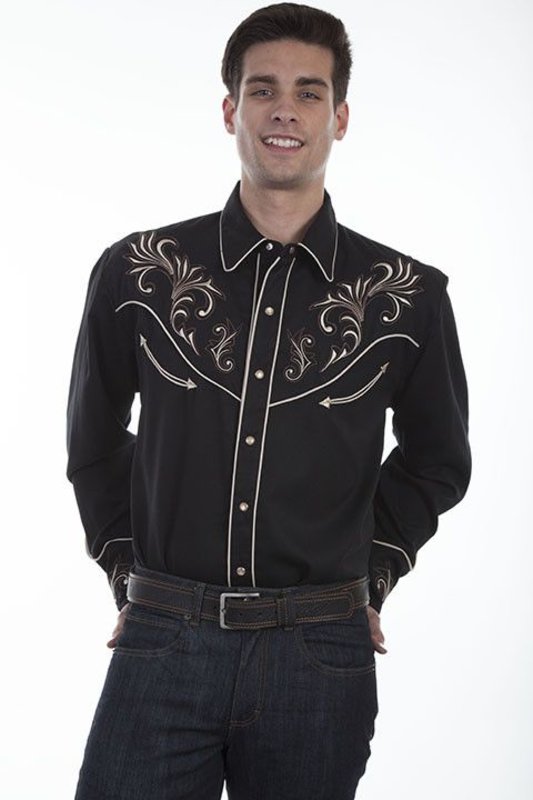 Scully Leather Men's Scully Embroidered Western Shirt