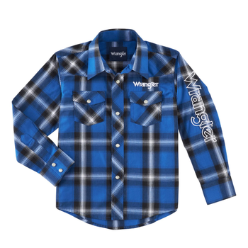 Wrangler Boy's Wrangler Blue Logo Shirt