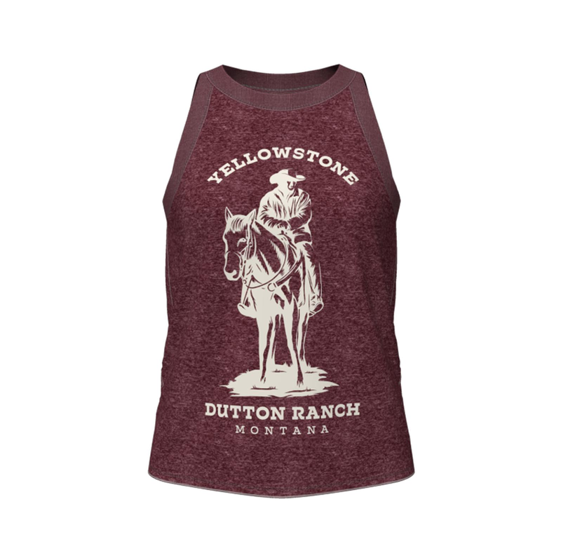 Wrangler Women's Wrangler Yellowstone Goddess Tank Top Burgandy Heather