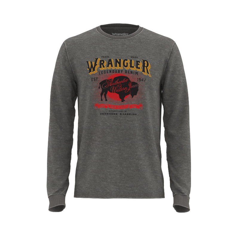 Wrangler Men's Wrangler LS T-Shirt Buffalo Authentic Western