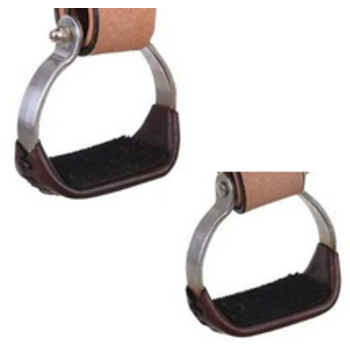 Circle Y Martha Josey Aluminum Barrel Stirrups w/Rubber Grips