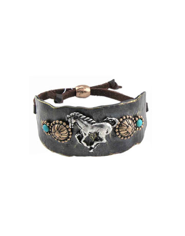 WEX Bracelet - Metal Cuff with Horse