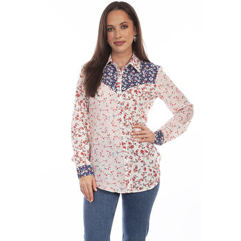 Scully Leather Women's Scully Multi Fabric Vintage Blouse