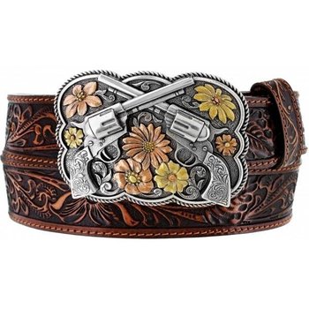 Unisex Brown Leather Belt With Mexican Eagle Rhinestone – Texas Boot Ranch