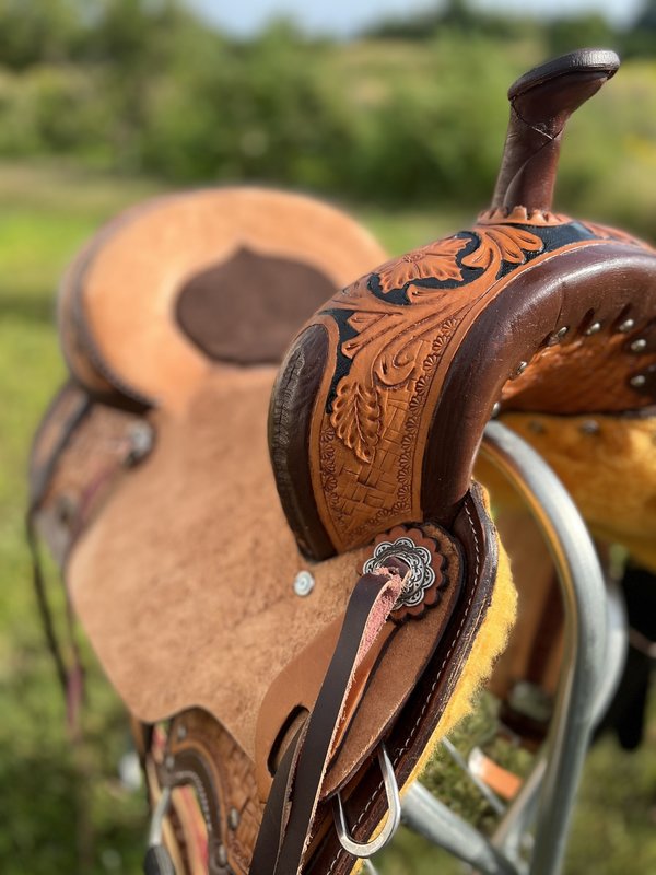 Wild Star 15" Wild Star Two-Tone Roughout Barrel Saddle - Inlay Seat