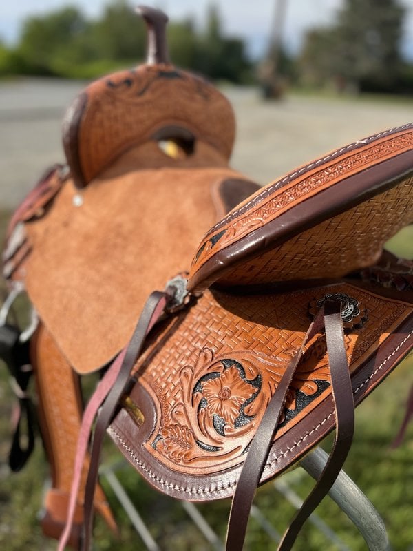 Wild Star 15" Wild Star Two-Tone Roughout Barrel Saddle - Inlay Seat