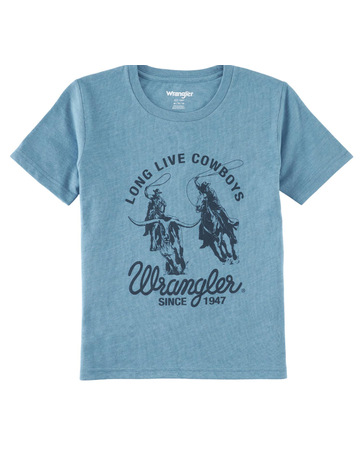 Wrangler Boy's Wrangler Dusty Blue T-Shirt - XXS