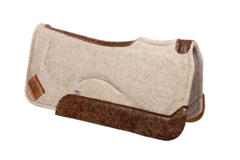 Impact Gel Impact Gel Contour Classic Saddle Pad- Tan with Vintage Floral Wear Leather 3/4" x 30" x 30"