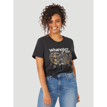 Wrangler Women's Wrangler T-Shirt - Rooted USA Black