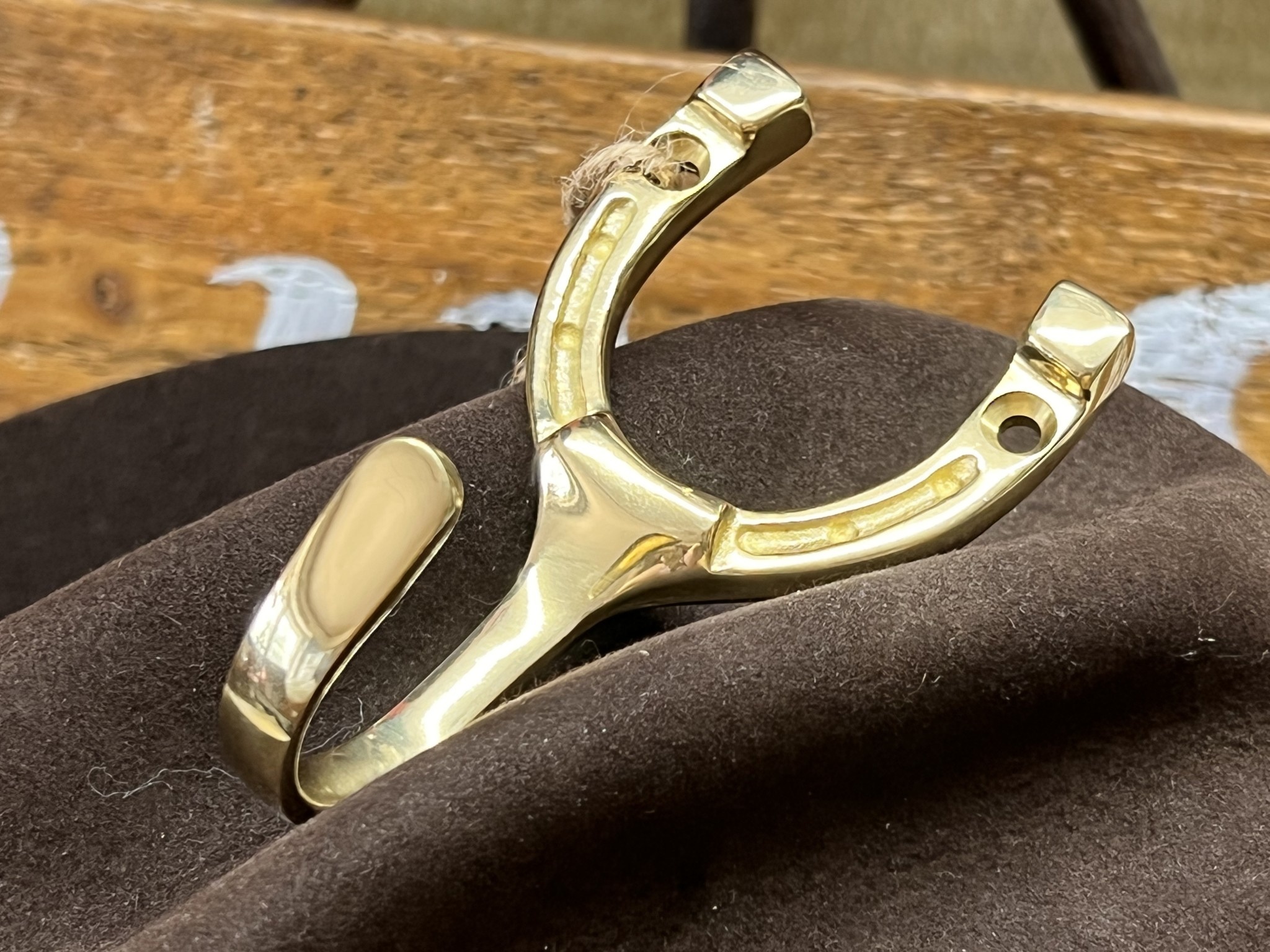 Solid Brass Horseshoe Hook - 2.5W x 4L