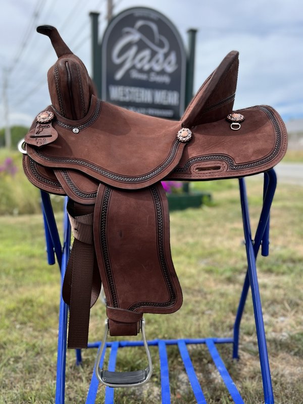 Nash Saddlery 15" Reg Nash Barrel Saddle - Chocolate Oil