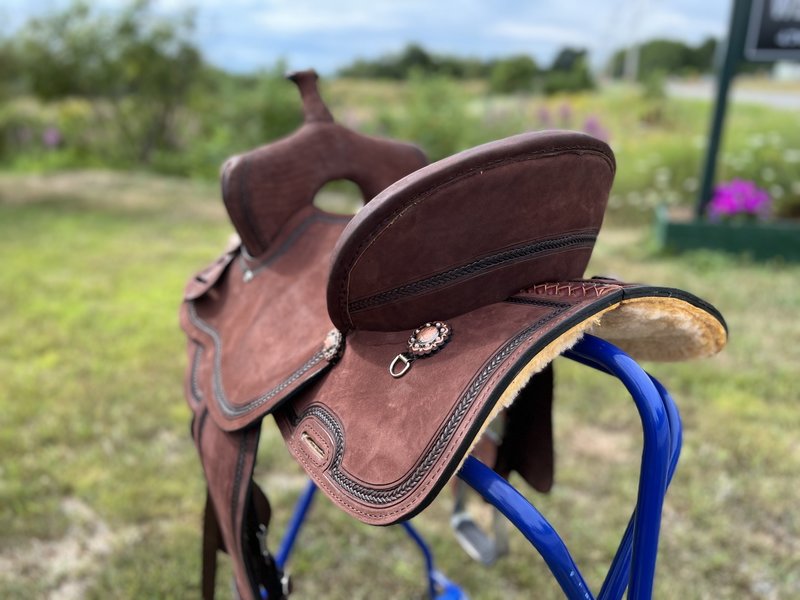 Nash Saddlery 15" Reg Nash Barrel Saddle - Chocolate Oil