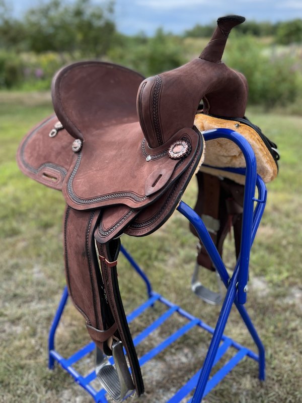 Nash Saddlery 14.5" Reg Nash Barrel Saddle - Chocolate Oil