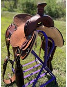 Circle L 16" Wide Ranch Roper Saddle - Hard Seat Medium Oil Roughout
