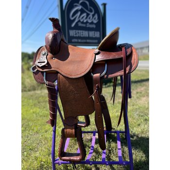 Circle L 16" Wide Ranch Roper Saddle - Hard Seat Medium Oil Roughout