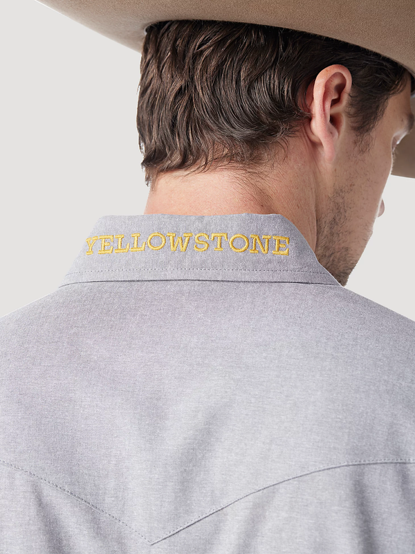 Wrangler Men's Wrangler® Yellowstone Chambray Snap Shirt - Grey