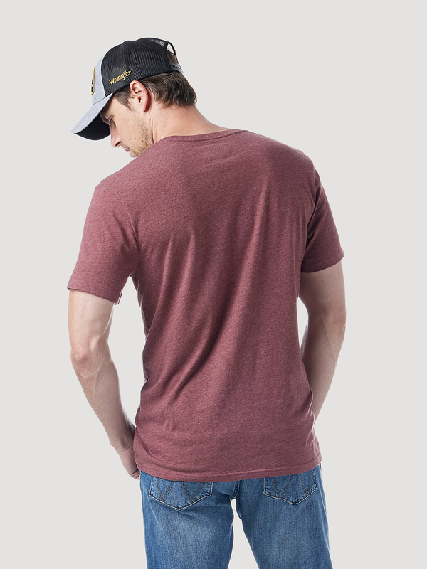 Wrangler Men's Wrangler Yellowstone Burgundy Heather T-Shirt - "Train Station"