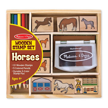 Melissa & Doug Wooden Stamp Set - Horses