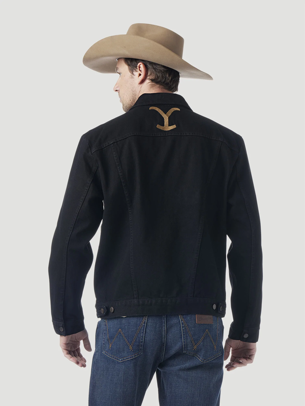 Men's Wrangler Yellowstone Unlined Black Denim Jacket - Gass Horse Supply &  Western Wear