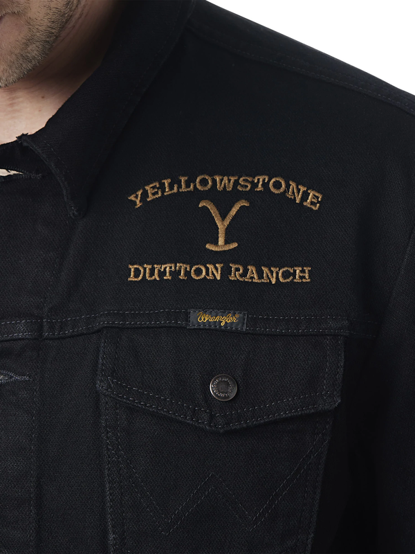 Wrangler Men's Wrangler Yellowstone Unlined Black Denim Jacket
