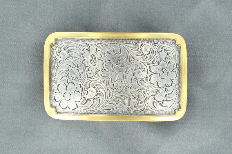 Nocona Belt Buckle - Scrolled Rectangle