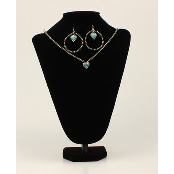 Set - Necklace/Earrings Turquoise Heart