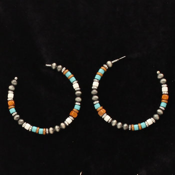 Earrings - Beaded Hoops