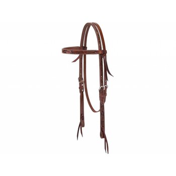 Weaver Carved Chestnut Browband Headstall