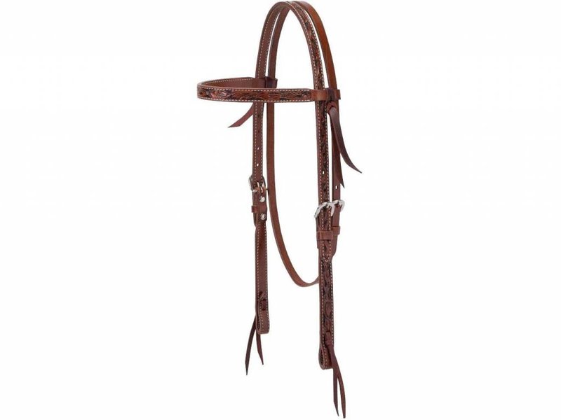 Weaver Carved Chestnut Browband Headstall