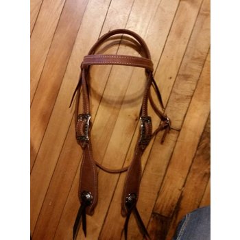 Circle L Circle L Hermann Oak Fat Boy Headstall w/Jeremiah Watts Hardware- Horse Size