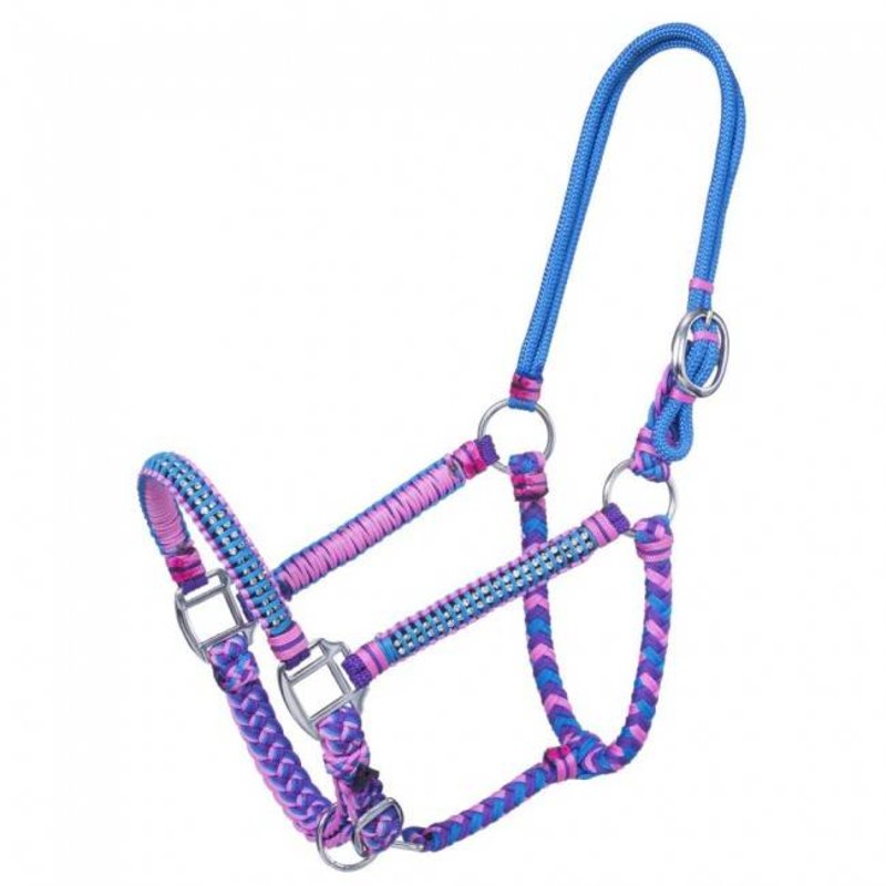 Tough-1 Braided Cord Halter with Crystal Accents - Horse Size