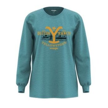 Wrangler Women's Wrangler® Yellowstone Graphic Long Sleeve T-Shirt - Boyfriend Fit - Porcelain Heather
